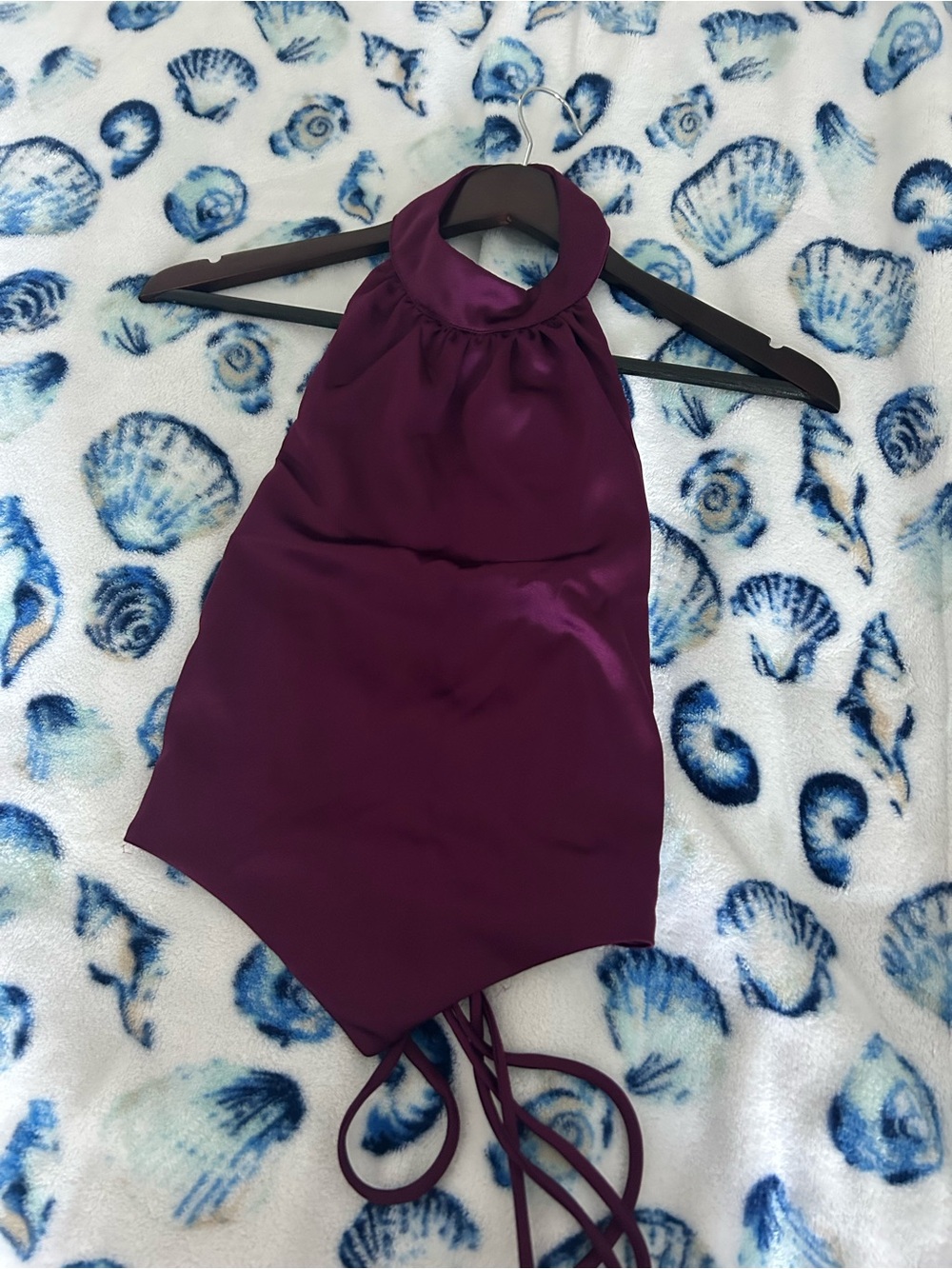 House of CB Plum Halter Bodysuit